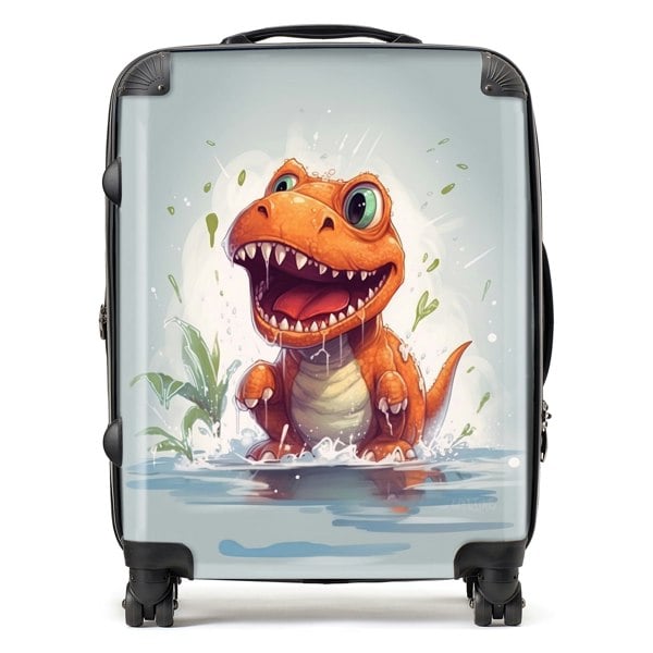 Warren Reed Dino Having A Splash Suitcase