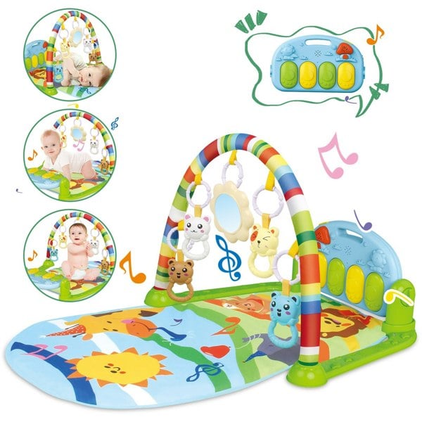 deAO Toys 4-in-1 Baby Mat Kick and Piano Gym Music and Soft Light Detachable Activity Toys
