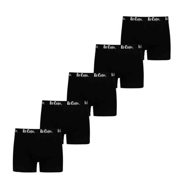 Lee Cooper Mens Cooper Essential Boxer Shorts (Pack of 5) - Black - 