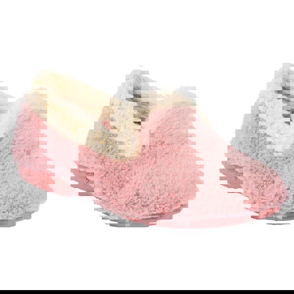 Lunar Womens/Ladies Shake Faux Fur Trim Slippers - Pink - 