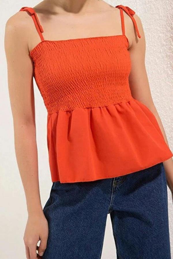 WOVCOR Cotton Fitted Stretch Knit Blouse with Poplin Details