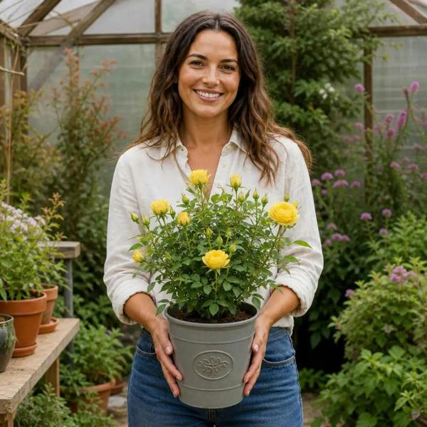 3L Golden Wedding Yellow Rose Bush - Beautiful Flowering Plant Gift