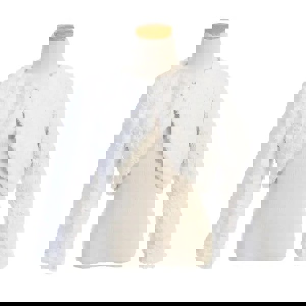 White cuddle bolero on mannequin