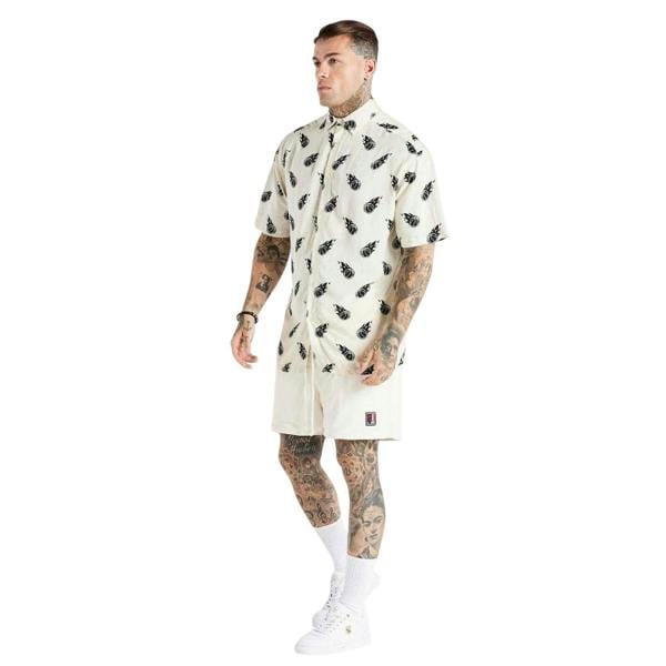 SikSilk Mens Space Jam Shirt - Ecru - 