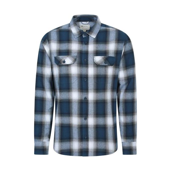 Mountain Warehouse Mens Trace Flannel Long-Sleeved Shirt - Corn Blue - 