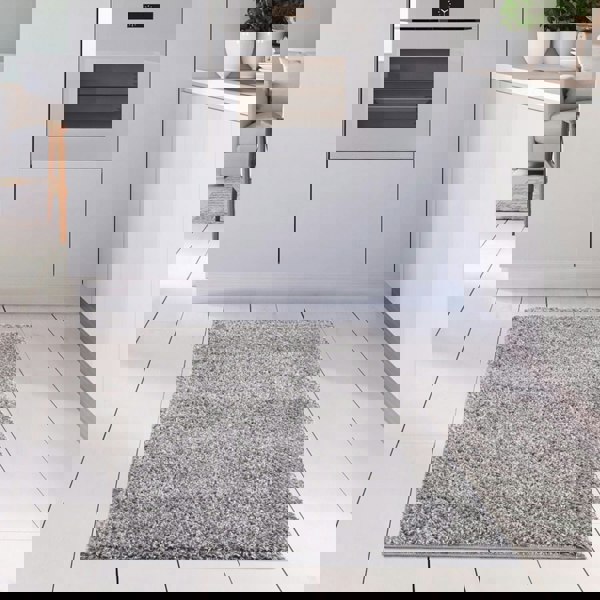 Grey shaggy rug Easy to clean, Colourfast, Resilient, Pet-friendly