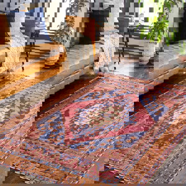 Livabliss Amelie-Washable Orange Pink Traditional Vintage Boho Rug