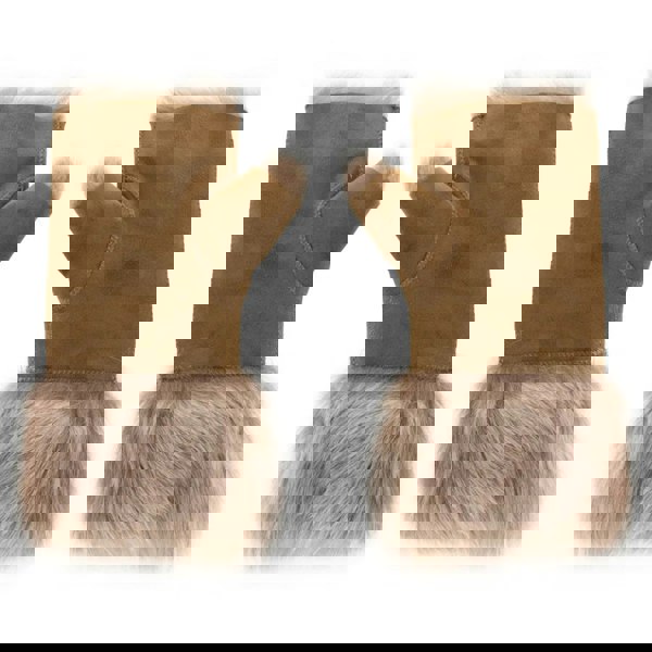 Infinity Leather Women’s Suede Leather Shearling Lined Fingerless Gloves