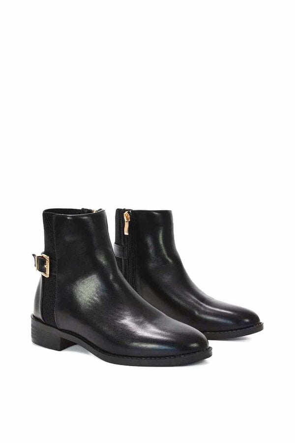 XY LONDON Chelsea Ankle Boots Elasticated Buckle Detail