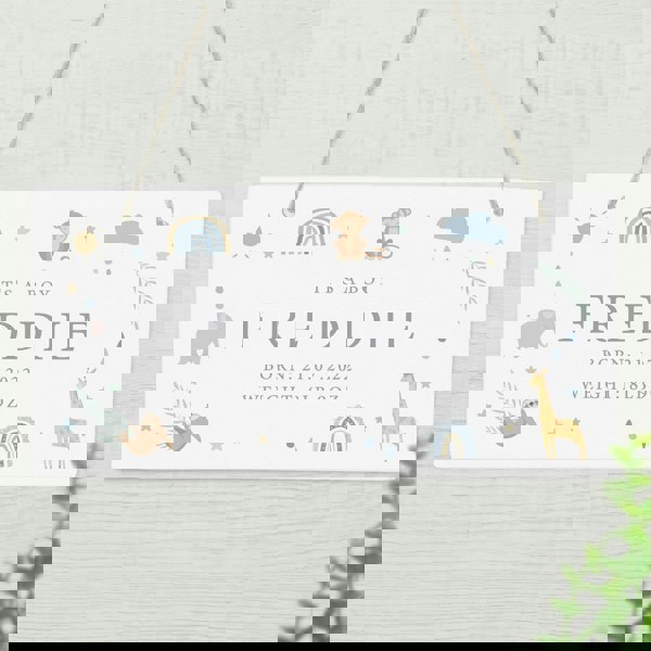 Personalised Memento Company Personalised Safari Animals Wooden Sign