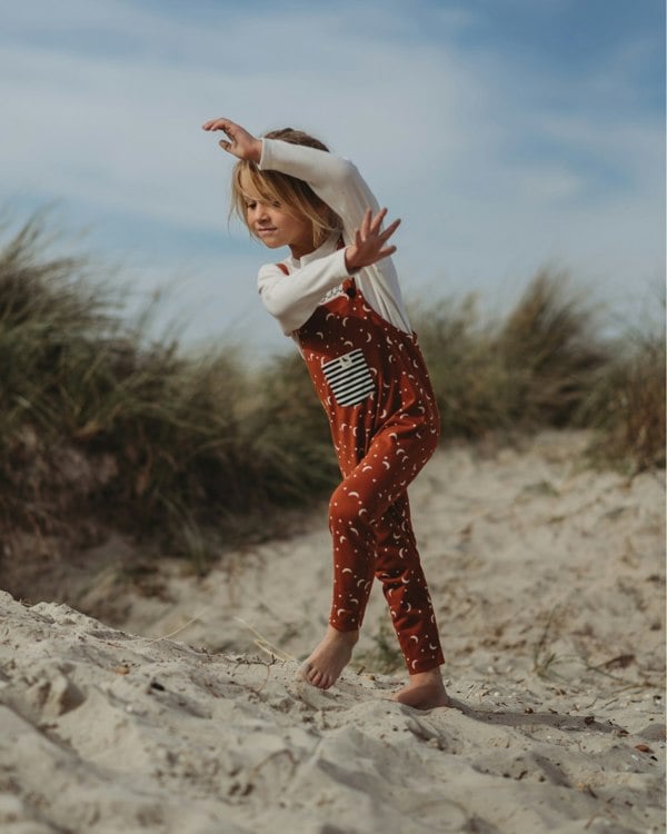 Orange Half Moon Print Dungarees - image 1