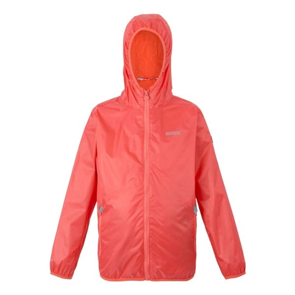 Regatta Great Outdoors Childrens/Kids Lever II Packaway Rain Jacket - Peach Bloom