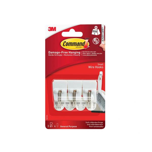 Command White Wire Hooks - Multi Colour - 