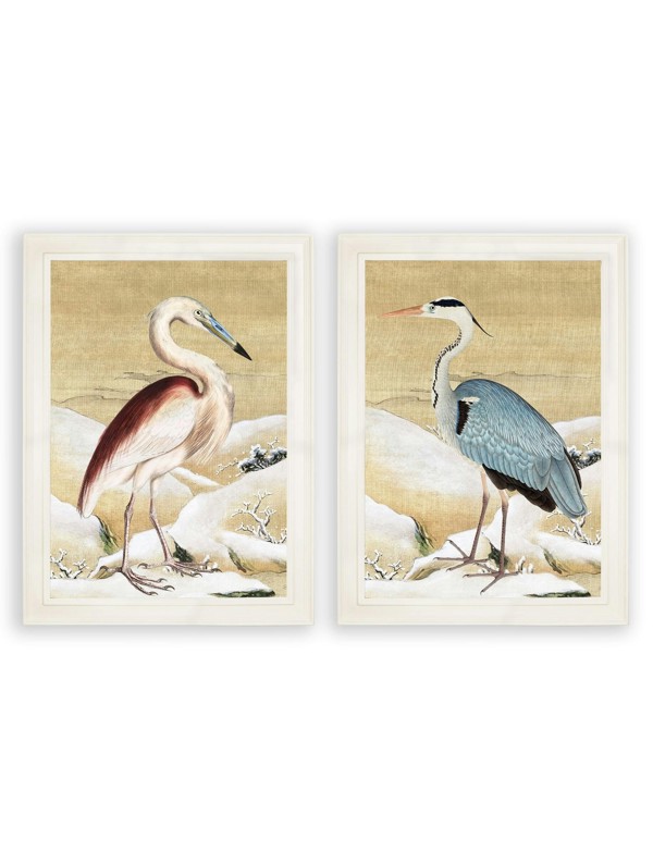 Exceptional Art Heron Set of 2 Prints - Ram Das - Ivory - Set of 2