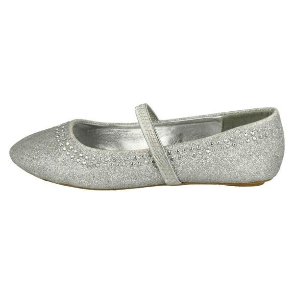 Spot On Girls Spot On Glitter Elasticated Strap Flats