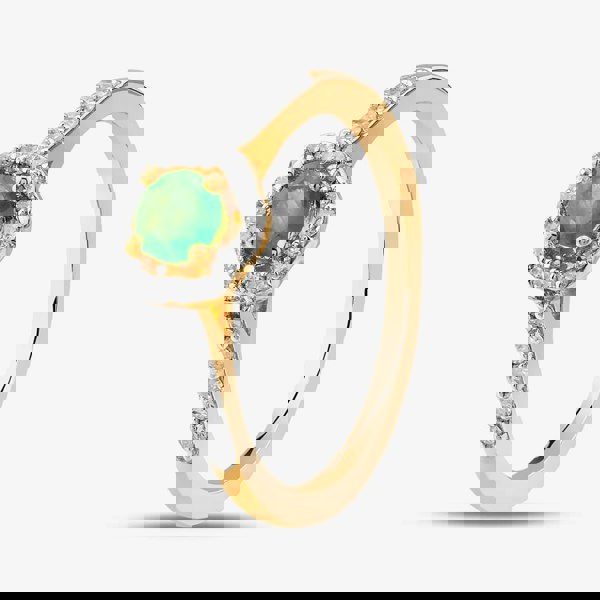 T. H. Baker 9ct Yellow Gold Emerald & Diamond Halo Ring OJR1701-E