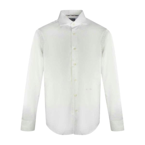 Aquascutum Mens Embroidered Logo Cotton Shirt - White - 