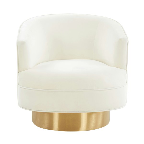 Furniture Edit Stella Cream Velvet Swivel Chair