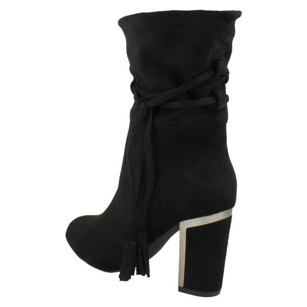 Spot On Ladies Spot On Tassel Trim Calf Boots