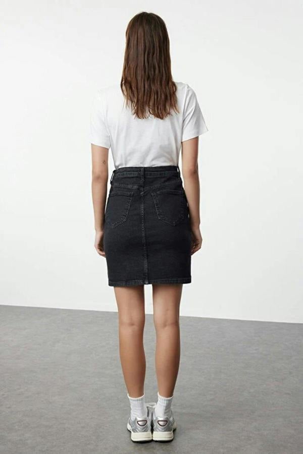 WOVCOR High Waist Mini Denim Skirt