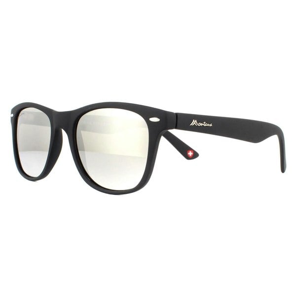 Montana Sunglasses MS10 E Matte Black Rubbertouch Revo Silver Mirror