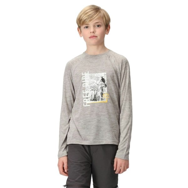 Regatta Childrens/Kids Burnlee Cycling Marl Long-Sleeved T-Shirt - Silver Grey