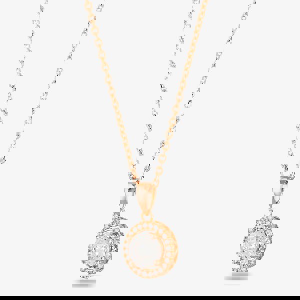 Starbright Rose Round Cubic Zirconia Halo Pendant THB-02P 3A RGP