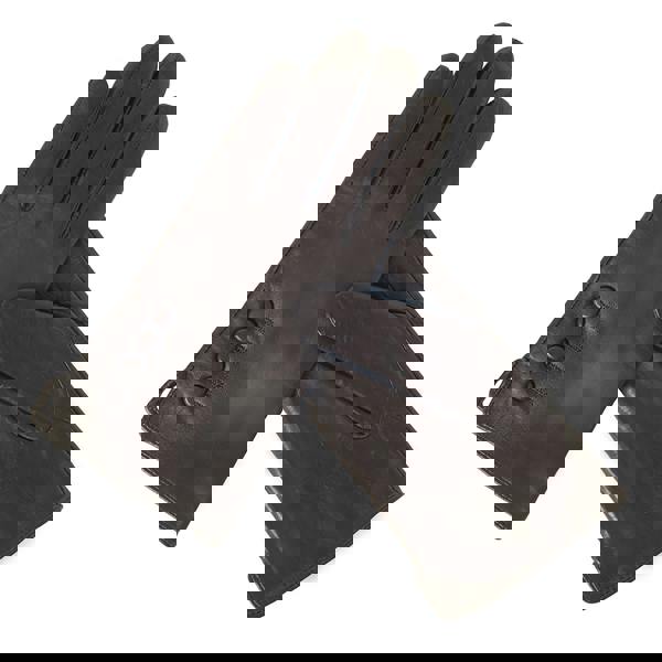 Quivano Womens Leather Gloves With 4 Button Detail