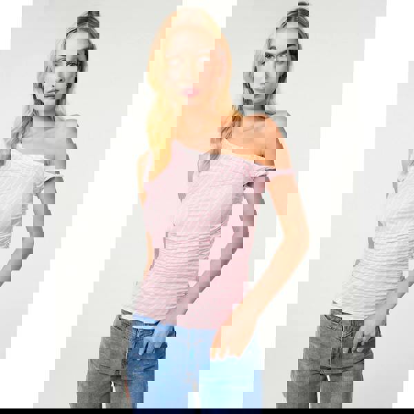 Pink Vanilla Stripe Asymmetric top