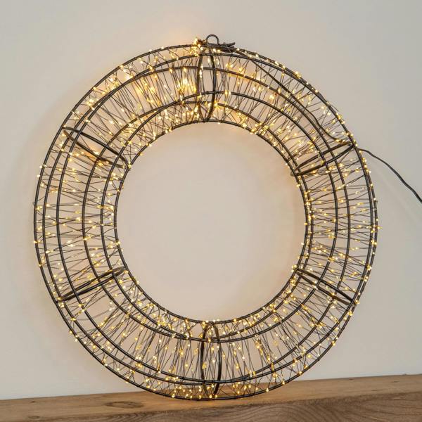 Samuel Alexander 38cm Light up 3D Metal Christmas Wreath with 960 Warm White LEDs