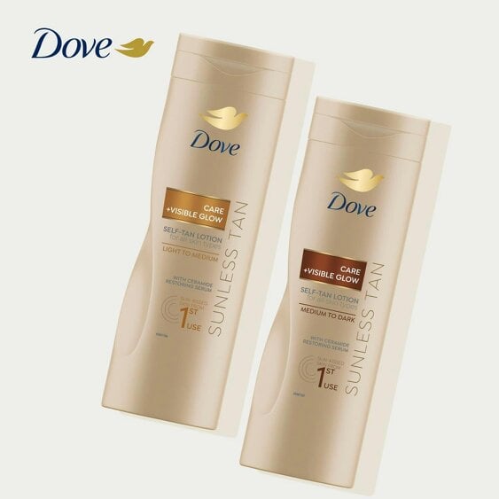 Dove Visible Glow Self-Tan Lotion Nourishing Care For Light to Medium Skin 400ml