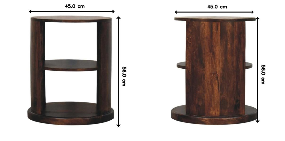 Artisan Furniture Artisan Solid Wood Ventura Side Table, 2 shelf