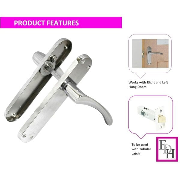 EDH Door Hardware Epsom Door Handle Internal Polished Chrome Twist Door Handle Set 6 Pairs
