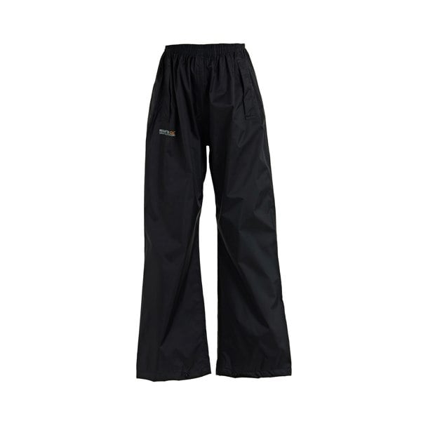Regatta Great Outdoors Kids Boys Adventure Tech Pack It Waterproof Overtrousers - Black