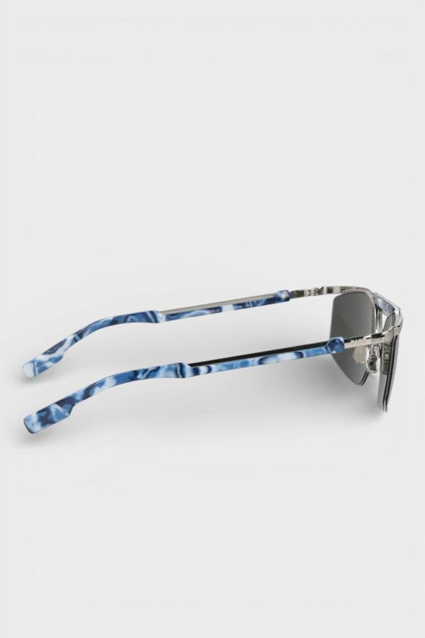 DIOR Mens Psychedelic Square-Frame Sunglasses Silver Grey Lens