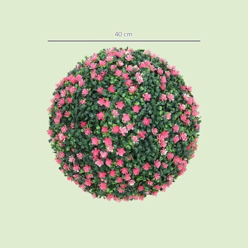 Wyld Haus Notolu Kano Set Of 2 Artificial Boxwood Ball Plants In Pink Finish