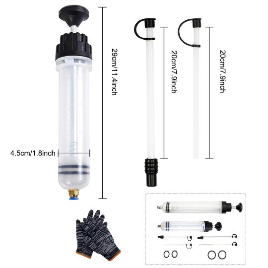Havendro Gearbox Oil Suction & Filler Car Fluid Transfer Hand Pump Syringe Gun Tool Set