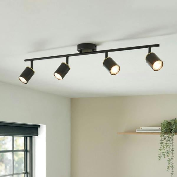 Pagazzi Lighting Talbot Matte Black 4-Spot Bar