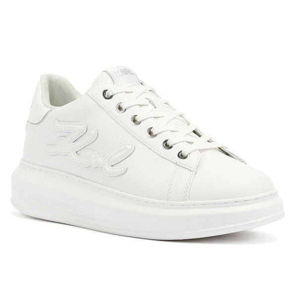 Karl Lagerfeld Kapri Signia Emboss Lo Lace Leather Women's White Trainers