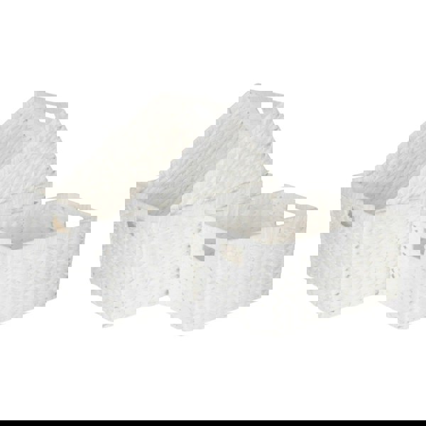 White Paper Rope Rectangular Storage Basket