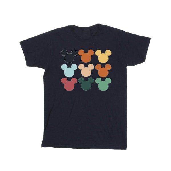 Disney Mens Mickey Mouse Heads Square T-Shirt - Navy Blue