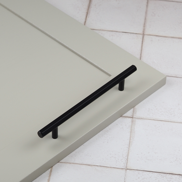 Handle & Home Matt Black Hexagon T-Bar Handles and Coordinatig Knob