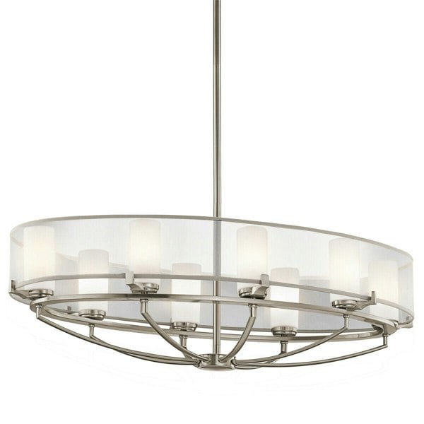 8 Bulb Chandelier Hanging Pendant LIght Classic Pewter LED G9 3.5W Bulb Loops