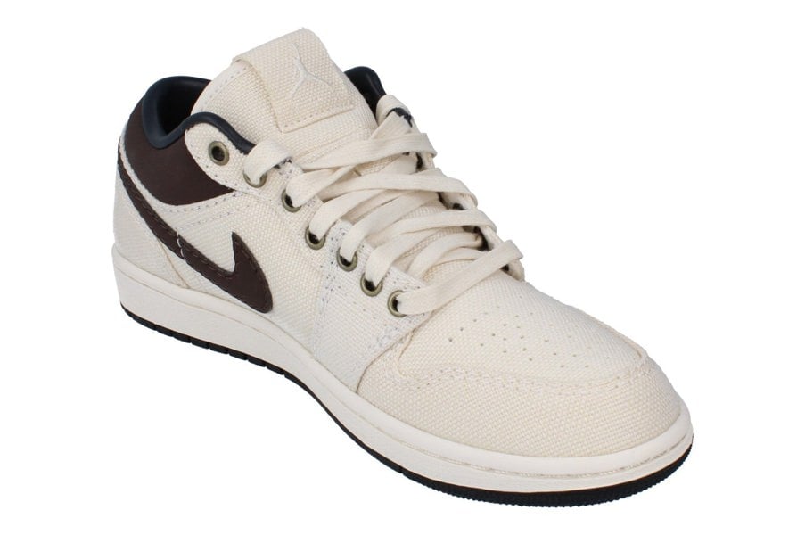 Nike Air Jordan 1 Low PRM Mens Trainers Ib8058  110 - Pale Ivory Baroque Brown 110 - Photo 3