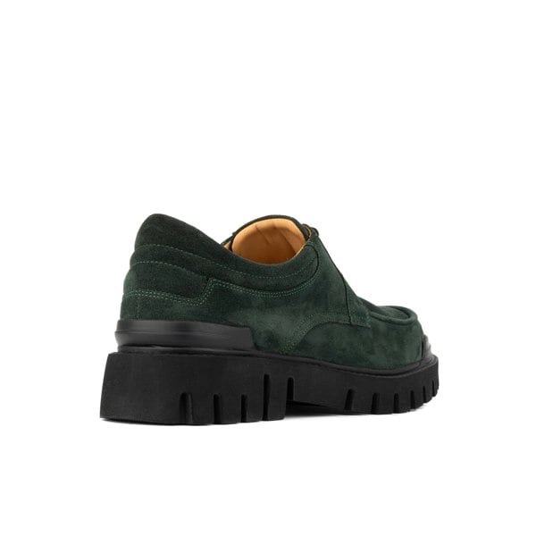 Embassy London Wexley - Green Suede - Men's Chunky Moc Toe Derby Shoe