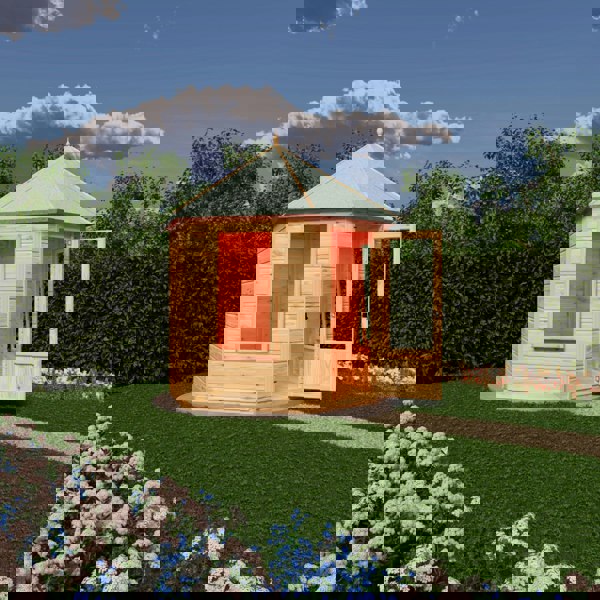 Shire Welton Hexagonal Gazebo Summerhouse 8x7  12mm Cladding