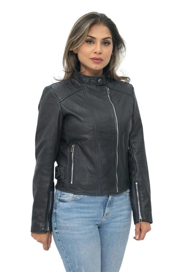 Infinity Leather Womens Leather Biker Jacket-Celaya