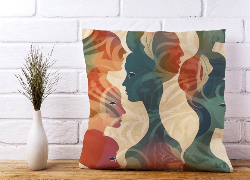 Warren Reed Coloured Silhouette Cushions