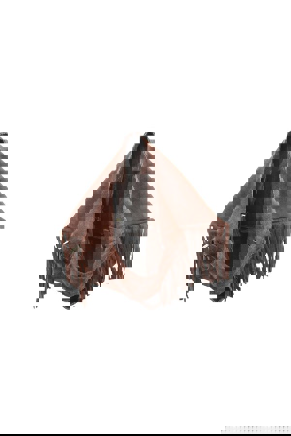 Kitise Italian Genuine Suede Fringe Crossbody Shoulder Bag