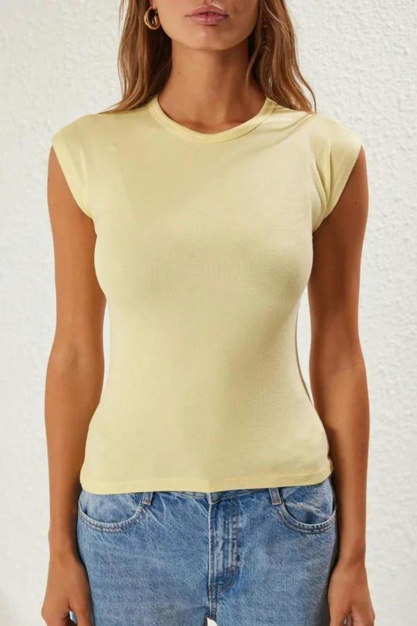 WOVCOR Viscose Fitted Knit Blouse